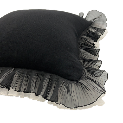 Black Tie Ruffle 20" Pillow